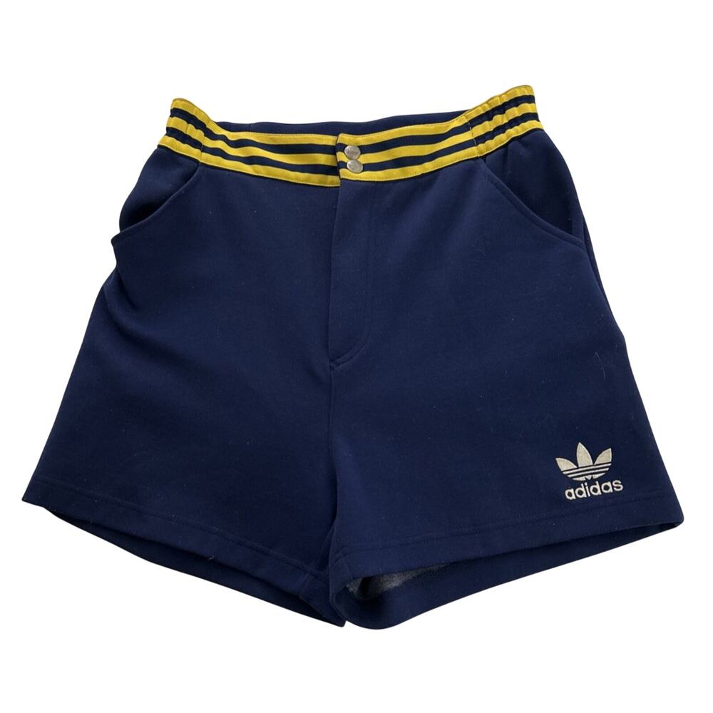 90's Adidas Trefoil Track Shorts Men’s S Navy Vintage Retro Running Streetwear